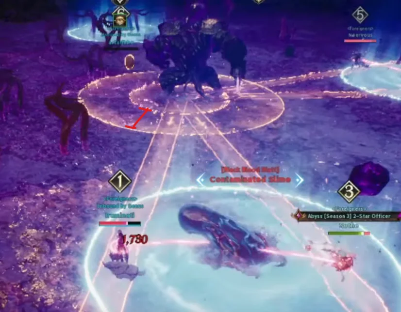 Quand le cercle qui se remplit touche le bord, le projectile part