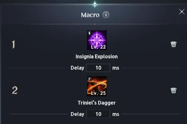 Insignia Explosion and Triniel's Dagger macro