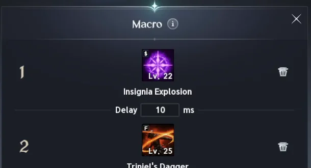 Macro Insignia Explosion et Triniel's Dagger