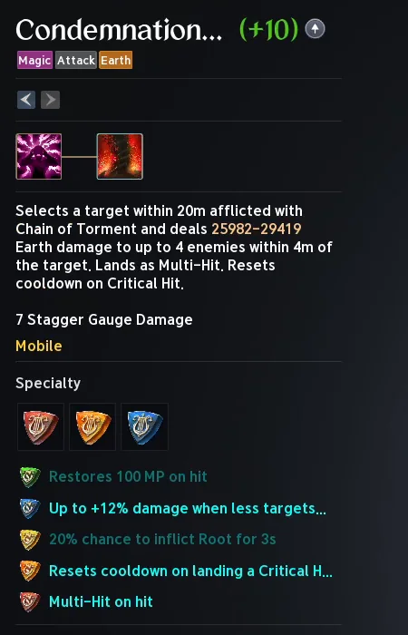 Spécialisations de Condemnation dans Aion 2