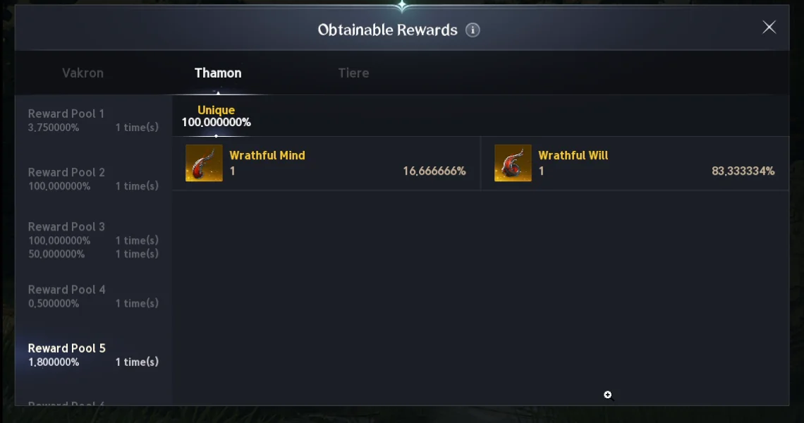Wrathful drop rates on the global playtest