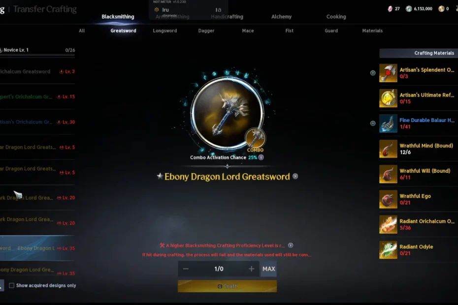 Aion 2 crafting guide: resources, Transfer Crafting and Ebony costs
