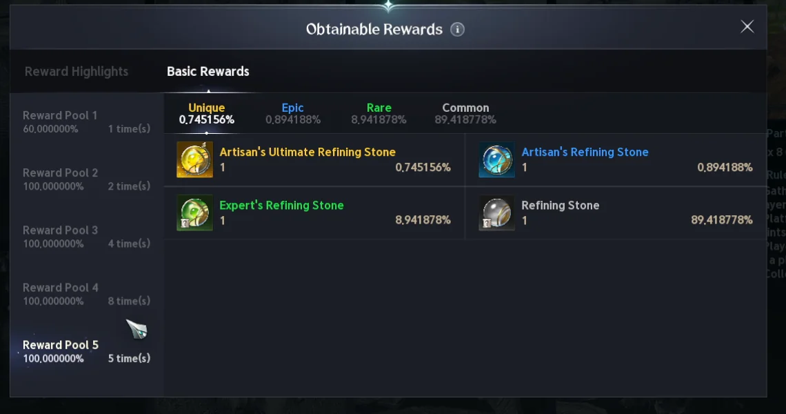 Récompenses Shugo : Artisan's Ultimate Refining Stone