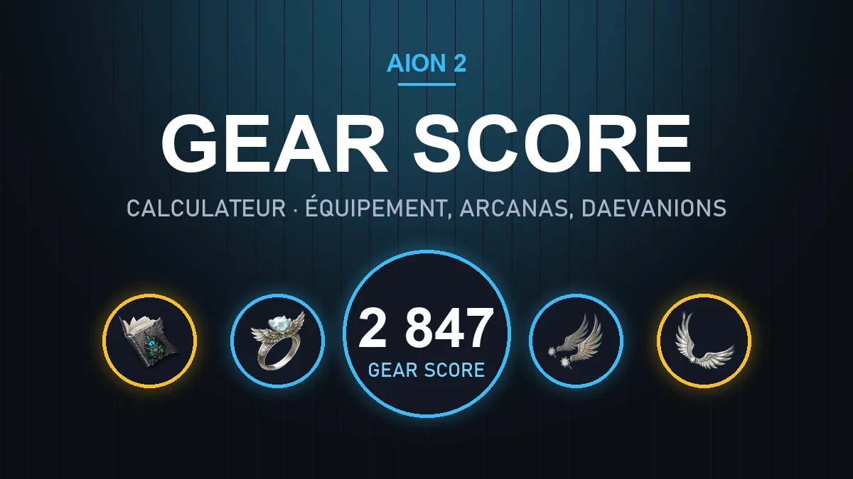 Calculateur de Gear Score Aion 2 : simulez votre GS